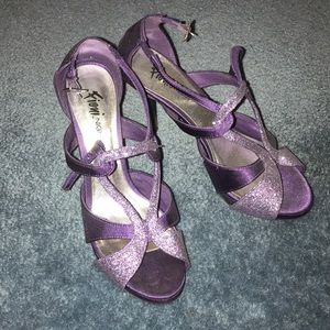 Purple sparkle heels